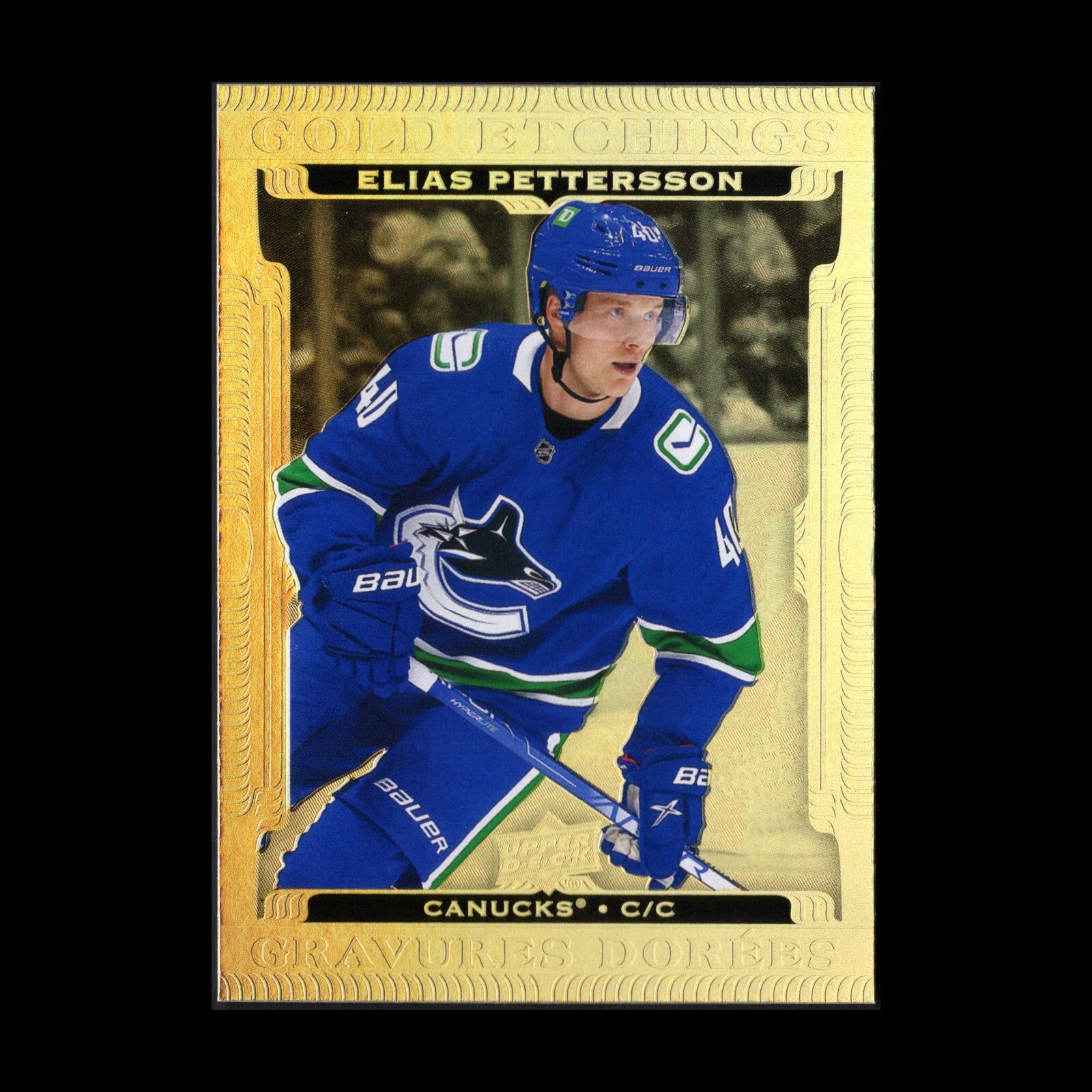 2022-23 UD Tim Hortons ELIAS PETTERSSON #G-11 Gold Etchings - Vancouver Canucks