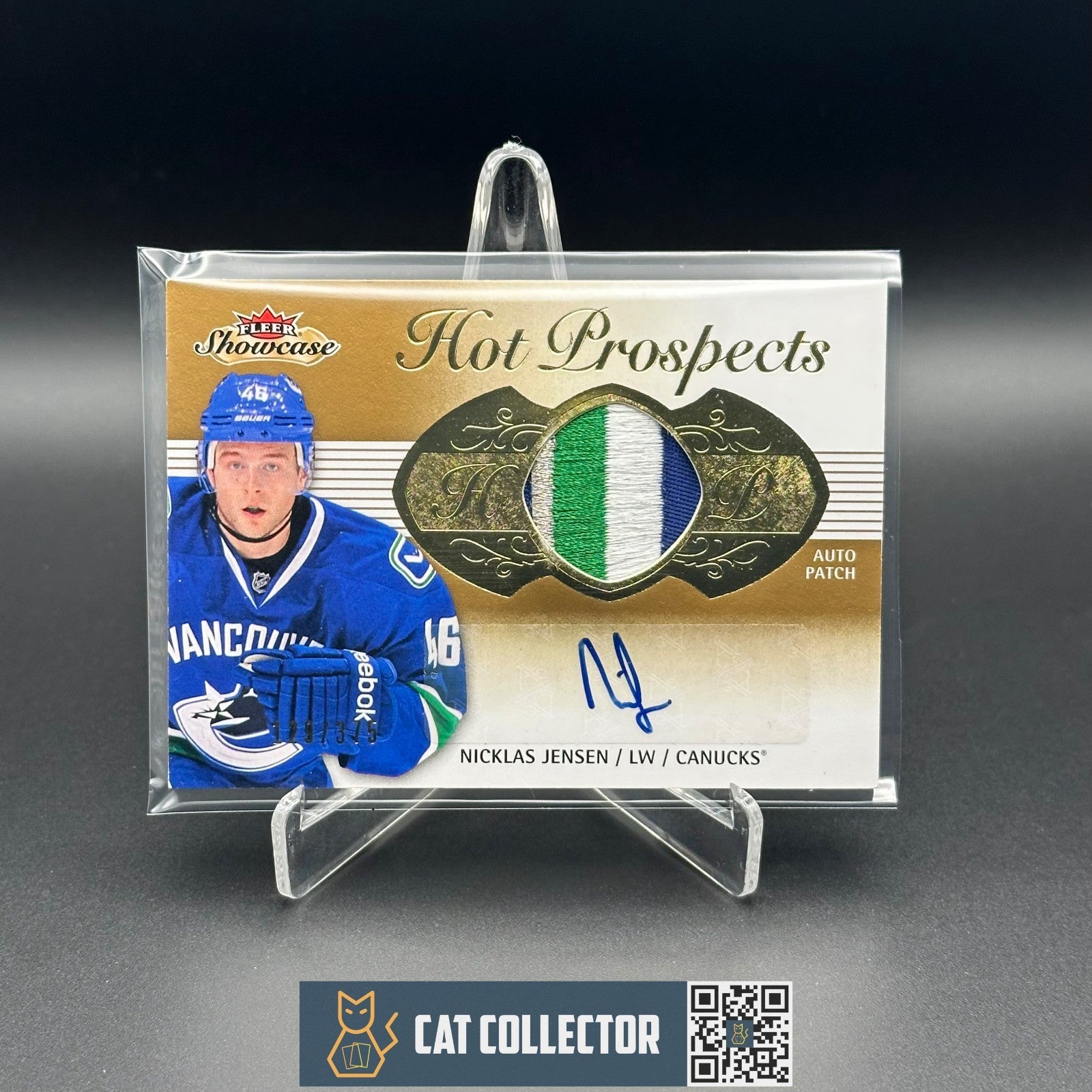 2013-14 Fleer Showcase NICKLAS JENSEN #193 Hot prospects RC /375 Auto Patch
