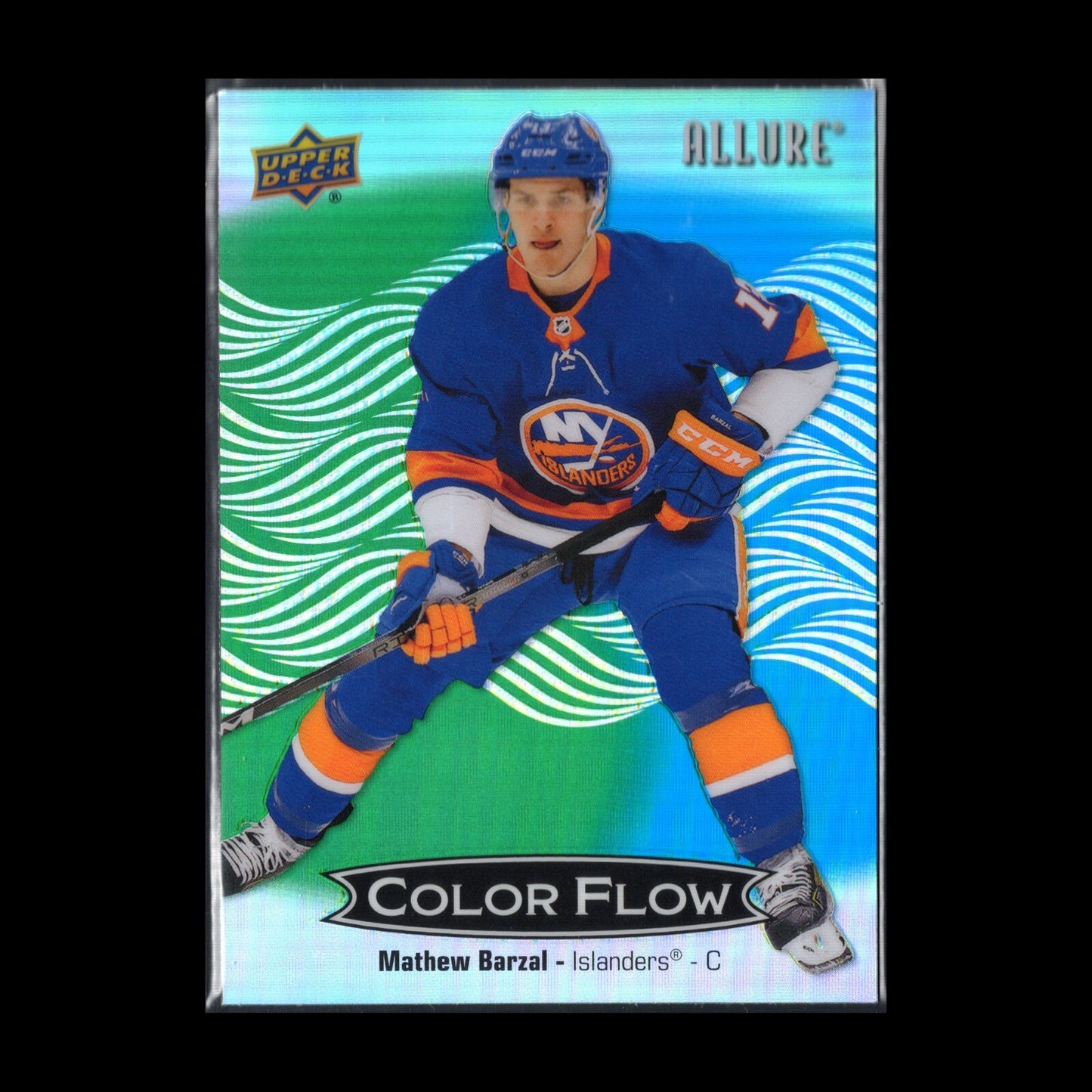 2024-25 UD Allure MATHEW BARZAL #CFL-33 Color Flow Green-Blue - NY Islanders