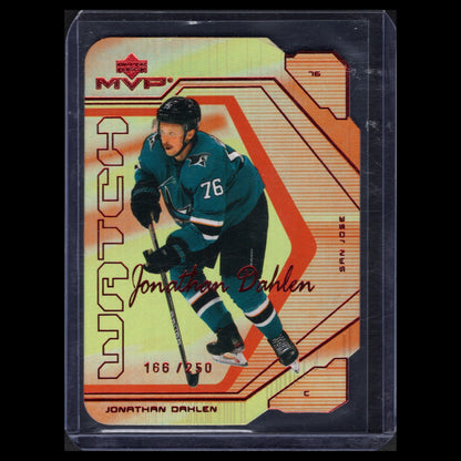 2021-22 UD Series 2 JONATHAN DAHLEN #118 MVP Watch /250 - San Jose Sharks