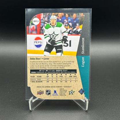 2024-25 UD Series 1 LOGAN STANKOVEN #RDT-3 1994-95 Rookie Die-Cut RC