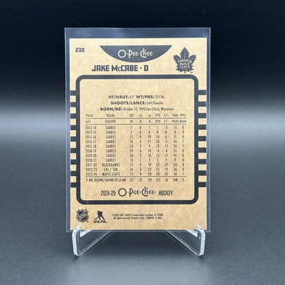 2024-25 O-Pee-Chee JAKE MCCABE #230 Retro - Toronto Maple Leafs