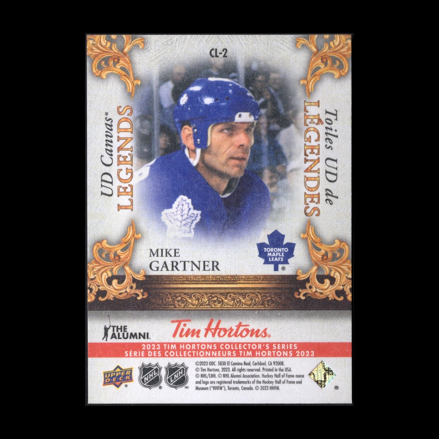 2023 UD Tim Hortons MIKE GARTNER #CL-2 UD Canvas Legends - Toronto Maple Leafs