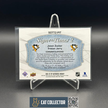 2021-22 SP Authentic J. ZUCKER / T. JARRY #SOTT2-PIT Sign of the Time 2 /25