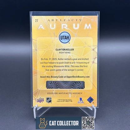 2025-26 UD Artifacts CLAYTON KELLER #27 Aurum Bounty - Unscratched