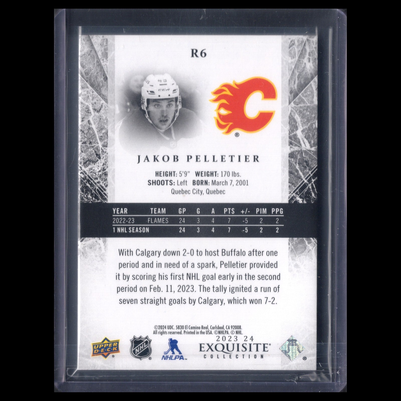 2023-24 UD Exquisite Collection JAKOB PELLETIER #R6 Rookie 163/499