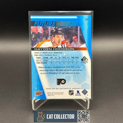 2022-23 UD SP Authentic HAYDEN HODGSON #169 Future Watch Limited Blue RC /399