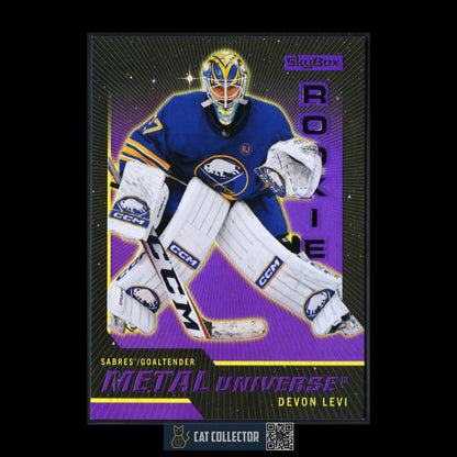 2023-24 SkyBox Metal DEVON LEVI #R-15 Rookie Retro Purple Spectrum FX /199