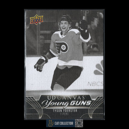 2023-24 UD Series 1 TYSON FOERSTER #C100 Young Guns UD Canvas Black & White RC