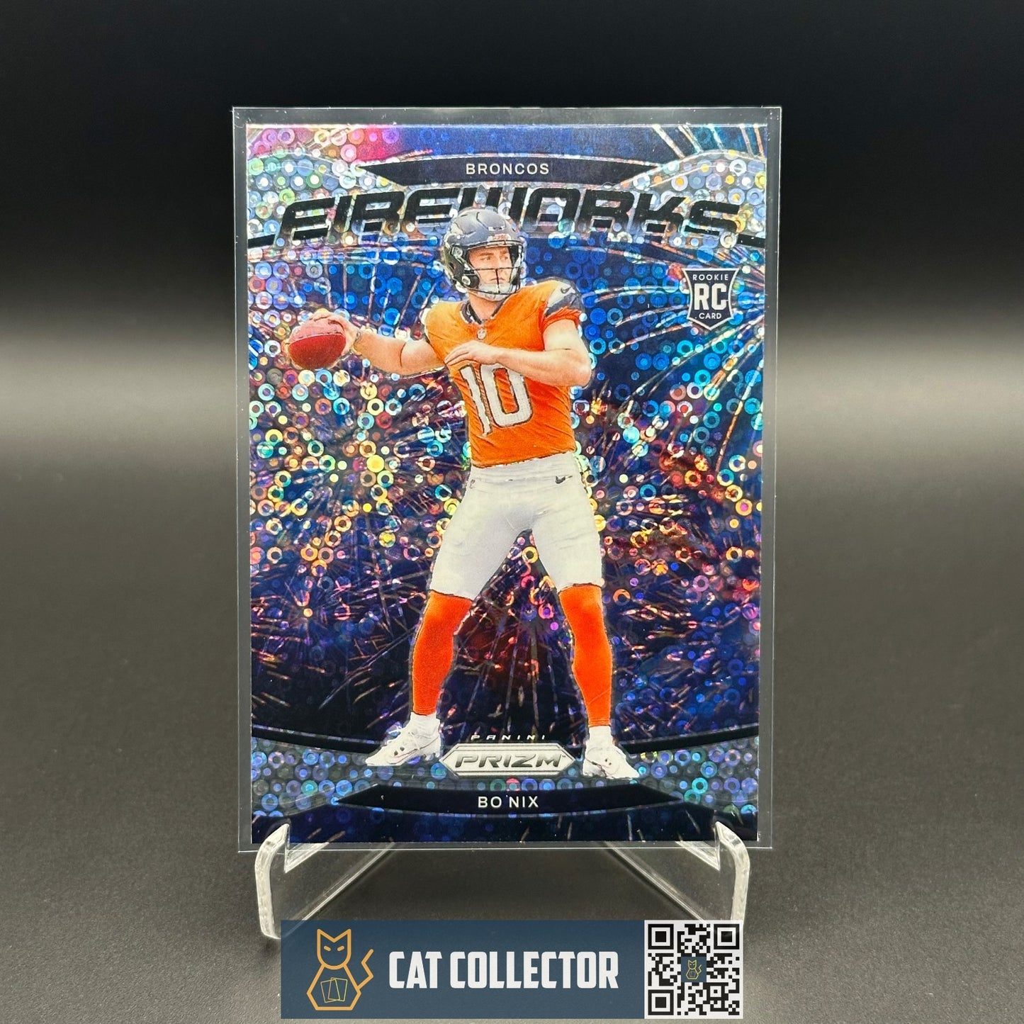 2024 Panini Prizm BO NIX #23 Fireworks Disco No Huddle Rookie RC Denver Broncos