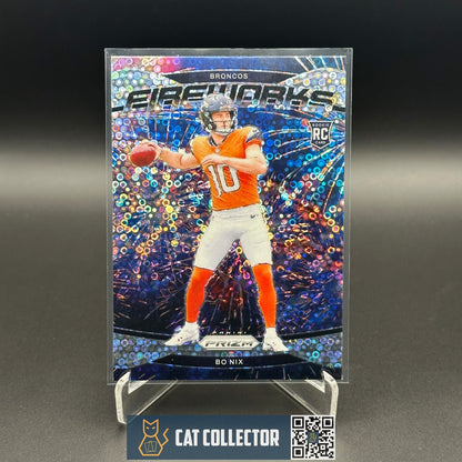 2024 Panini Prizm BO NIX #23 Fireworks Disco No Huddle Rookie RC Denver Broncos