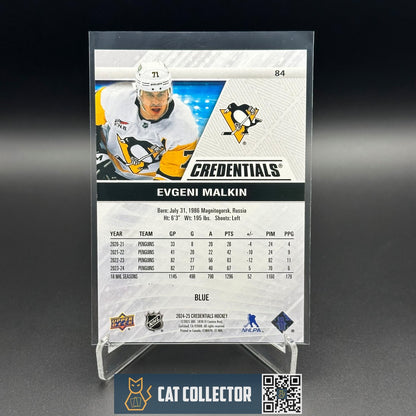 2024-25 UD Credentials EVGENI MALKIN #84 Blue /299 - Pittsburgh Penguins