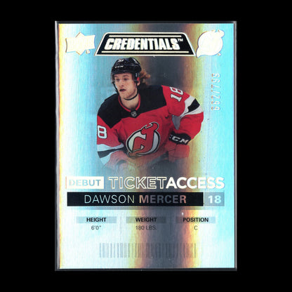 2021-22 UD Credentials DAWSON MERCER #128 Debut Ticket Access RC 662/799