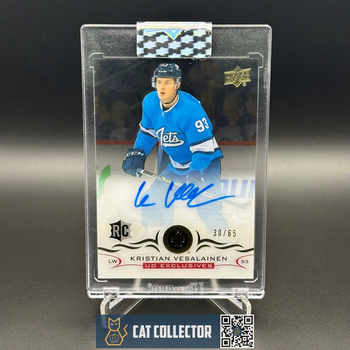 2018-19 Clear Cut KRISTIAN VESALAINEN #CCR-KV UD Exclusivec Rookie RC /65 AUTO