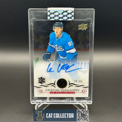 2018-19 Clear Cut KRISTIAN VESALAINEN #CCR-KV UD Exclusivec Rookie RC /65 AUTO