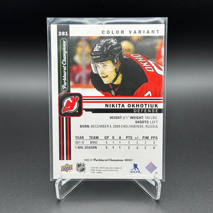 2022-23 UD Parkhurst Champions NIKITA OKHOTIUK #281 Color Variant Rookie