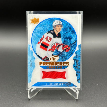 2023-24 UD Ice LUKE HUGHES #IPJ-LH Ice Premieres Jersey RC - New Jersey Devils