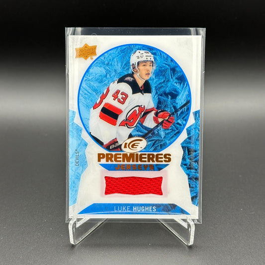 2023-24 UD Ice LUKE HUGHES #IPJ-LH Ice Premieres Jersey RC - New Jersey Devils