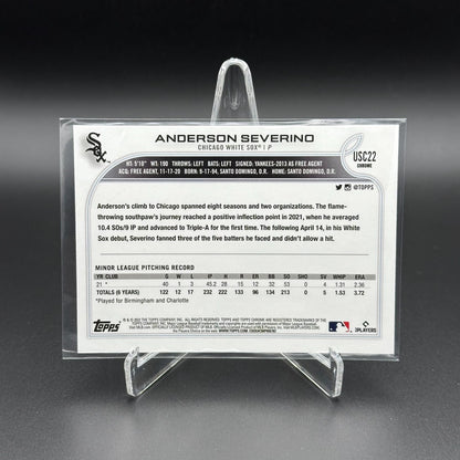 2022 Topps Chrome Updated Series ANDERSON SEVERINO #USC22 Purple Border Parallel
