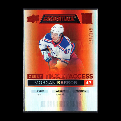 2021-22 UD Credentials MORGAN BARRON #53 Debut Ticket Access Orange RC /149