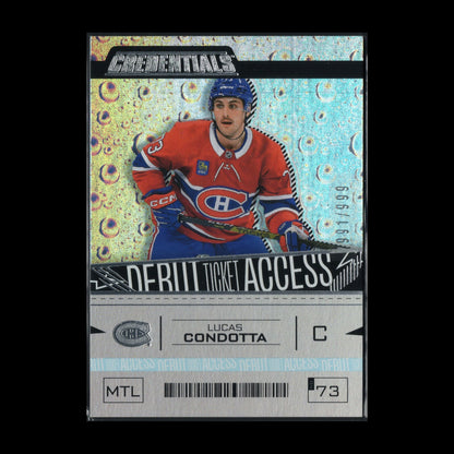 2023-24 UD Credentials LUCAS CONDOTTA #133 Debut Ticket Access Rookie RC /999