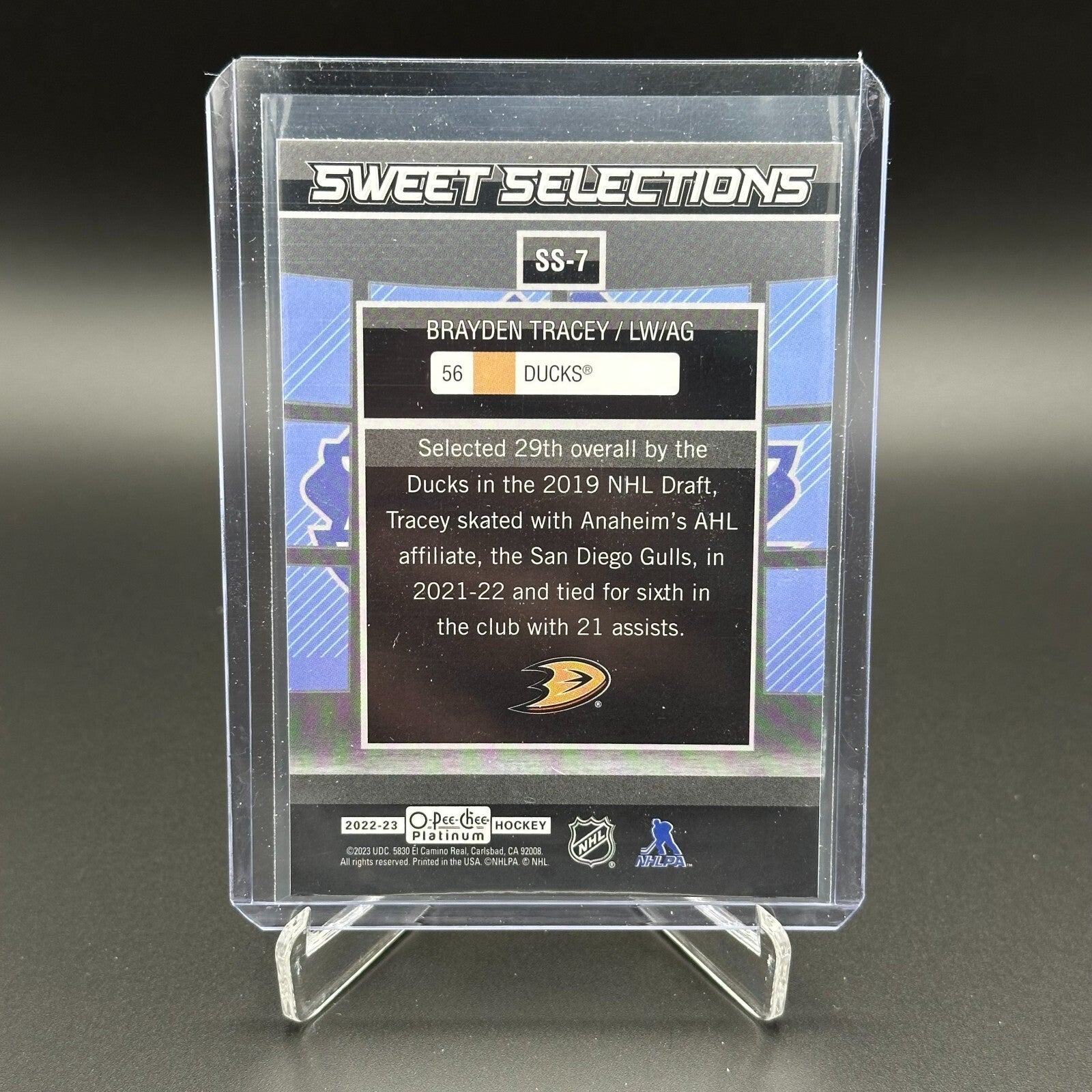 2022-23 O-Pee-Chee Platinum BRAYDEN TRACEY #SS-7 Sweet Selections RC