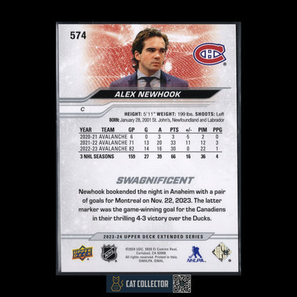 2023-24 UD Extended Series ALEX NEWHOOK #574 Swagnificient - Montreal Canadiens