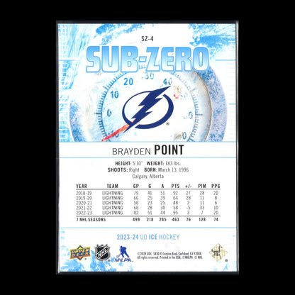 2023-24 UD Ice BRAYDEN POINT #SZ-4 Sub-Zero - Tampa Bay Lightning