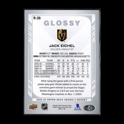 2023-24 UD Series 2 JACK EICHEL #R-26 O-Pee-Chee Glossy - Vegas Golden Knights