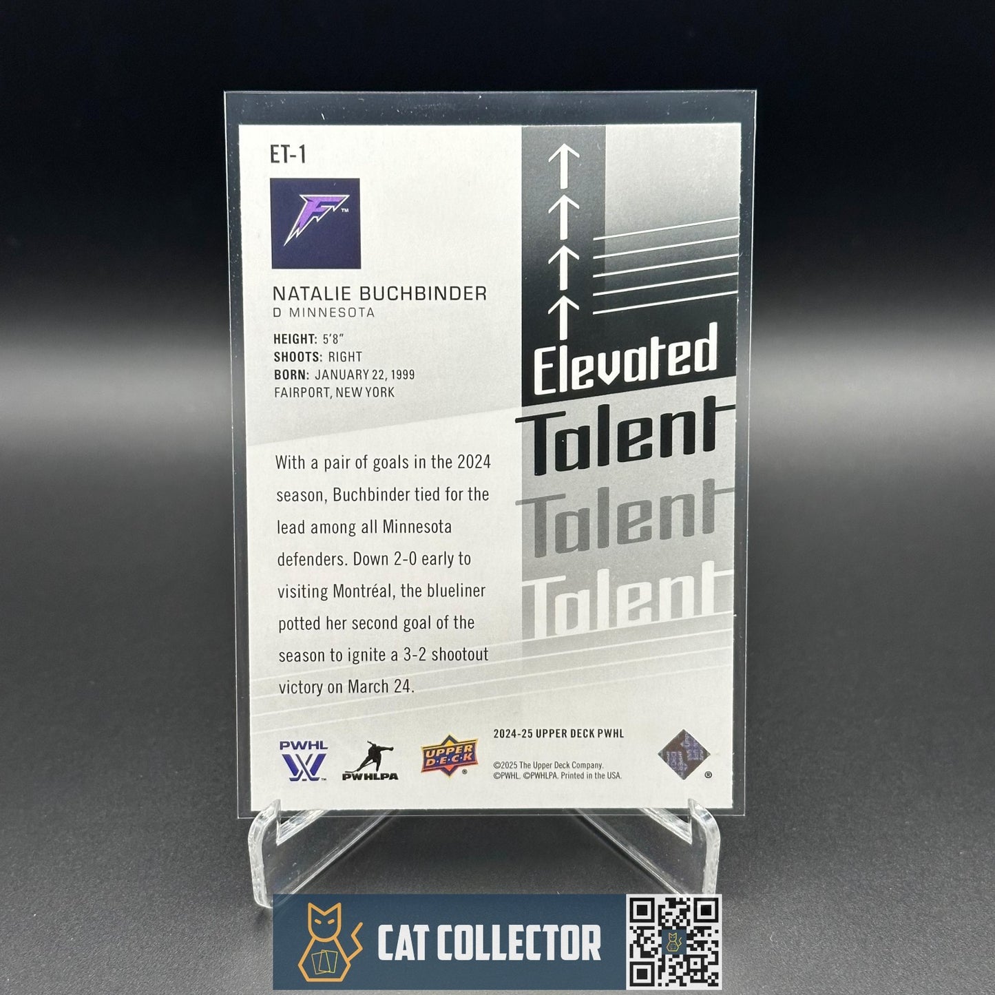 2024-25 UD PWHL NATALIE BUCHBINDER #ET-1 Elevated Talent - Minnesota Frost