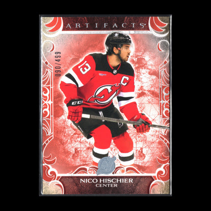 2024-25 UD Artifacts NICO HISCHIER #77 Ruby /499 - New Jersey Devils