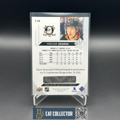 2024-25 UD SP Authentic TREVOR ZEGRAS #S-38 Spectrum FX Bounty
