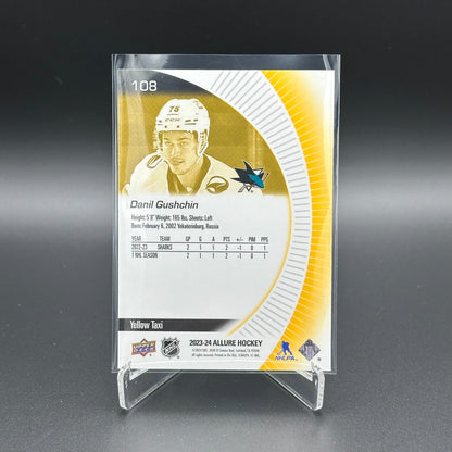 2023-24 UD Allure DANIL GUSHCHIN #108 Yellow Taxi RC Rookie - San Jose Sharks