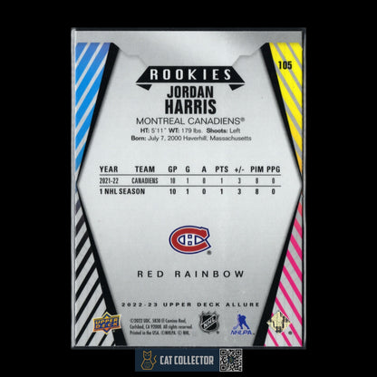 2022-23 UD Allure JORDAN HARRIS #105 Red Rainbow Rookie RC