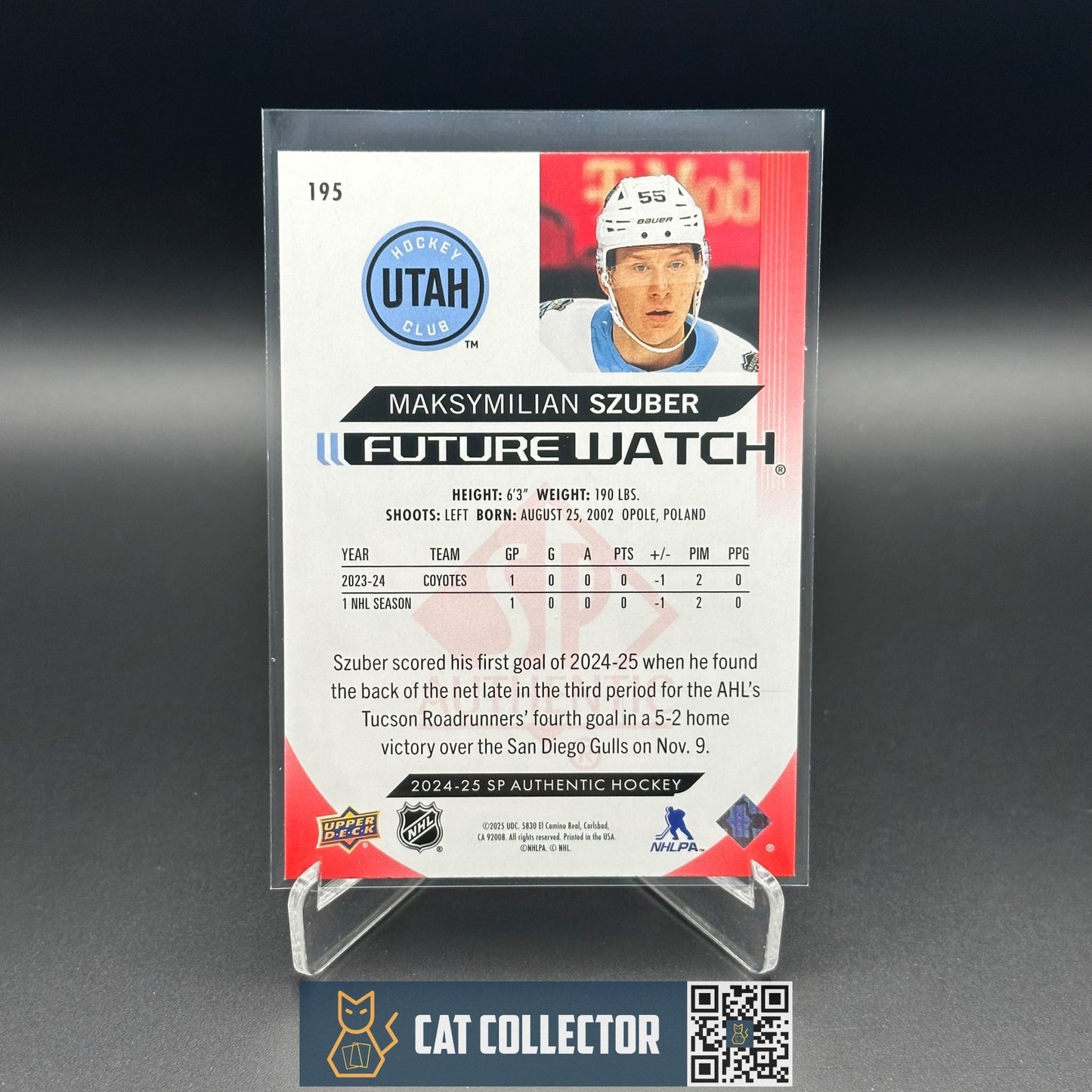 2024-25 UD SP Authentic MAKSYMILIAN SZUBER #195 Future Watch Limited Red RC