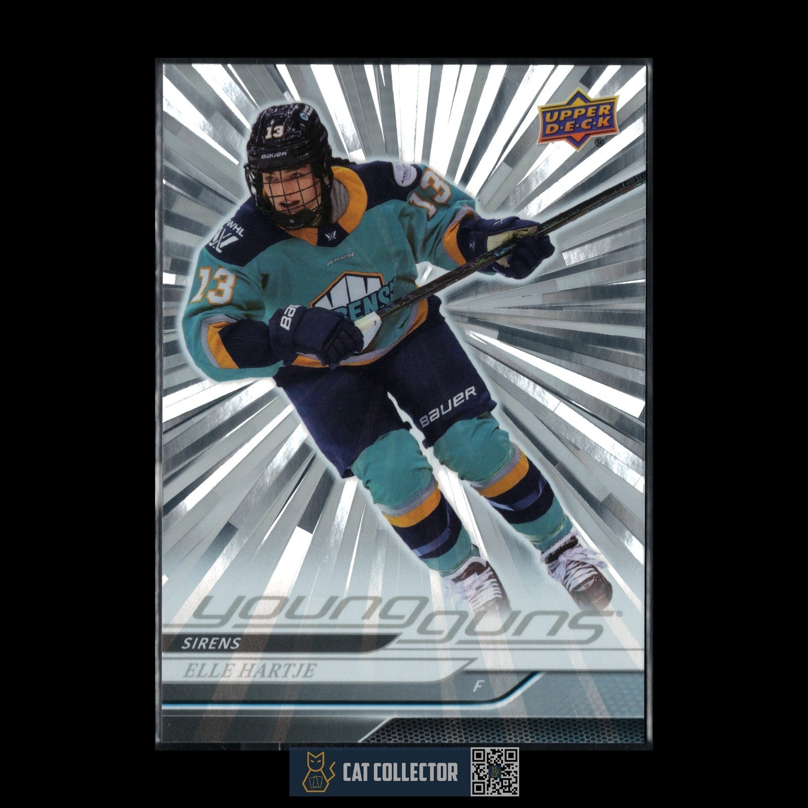 2024-25 UD PWHL ELLE HARTJE #67 Young Guns Outburst Rookie - New York Sirens