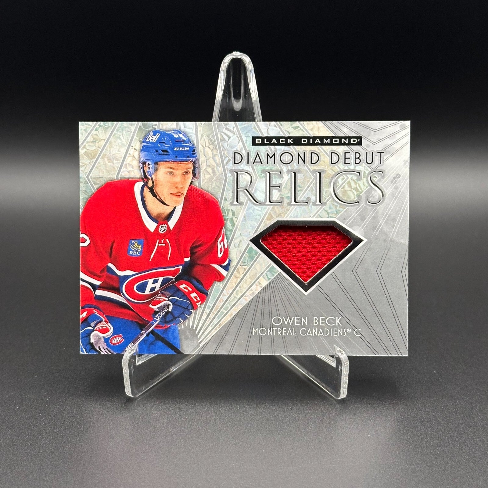 2023-24 UD Black Diamond OWEN BECK #DD-OB Diamond Debut Relics RC