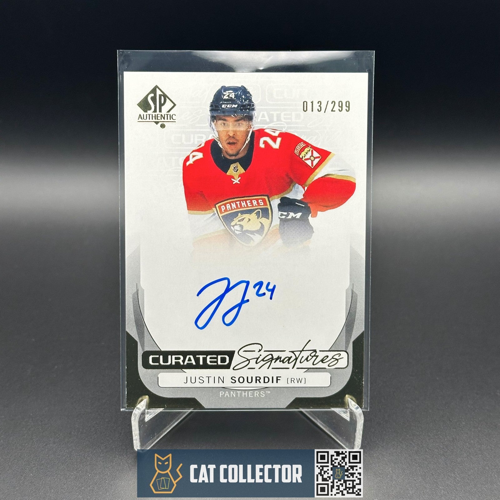 2024-25 UD SP Authentic JUSTIN SOURDIF #SPC-JS Curated Signatures /299 AUTO