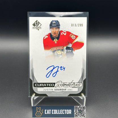 2024-25 UD SP Authentic JUSTIN SOURDIF #SPC-JS Curated Signatures /299 AUTO