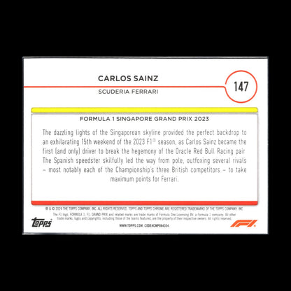 2024 Topps Chrome Formula 1 CARLOS SAINZ #147 Grand Prix Winner