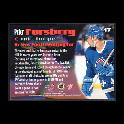 1995-96 Topps Stadium Club Members PETER FORSBERG #47 Rookie RC