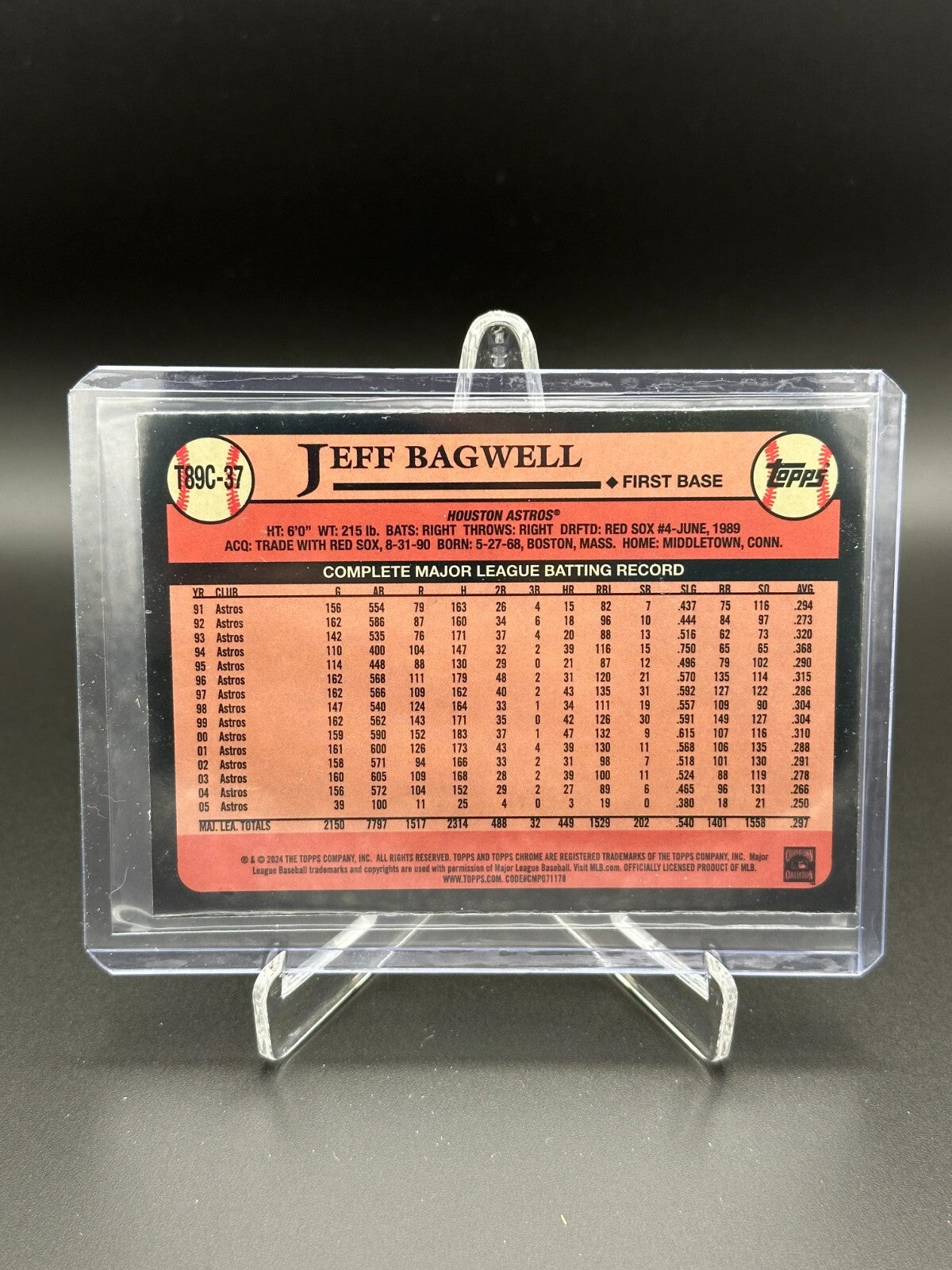 2024 Topps Chrome Series 1 JEFF BAGWELL #T89C-37 Silver Refractor