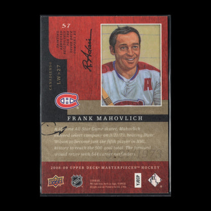 2008-09 Upper Deck Masterpieces Hockey FRANK MAHOVLICH #57 - Montreal Canadiens