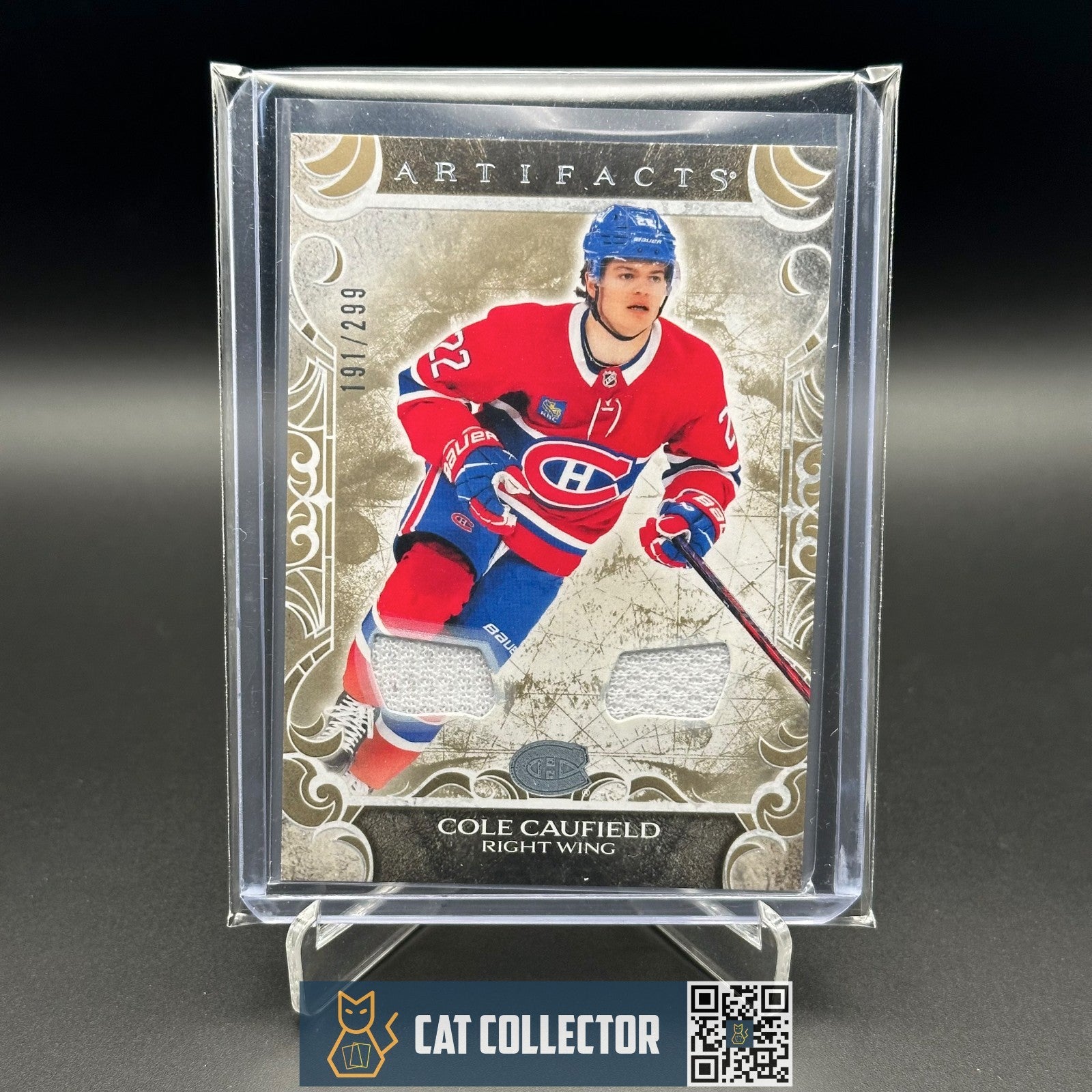 2024-25 UD Artifacts COLE CAUFIELD #64 Gold Materials /299 Jersey