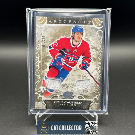 2024-25 UD Artifacts COLE CAUFIELD #64 Gold Materials /299 Jersey