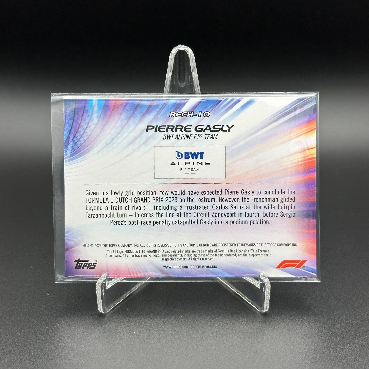 2024 Topps Chrome Formula 1 PIERRE GASLY #RECH-10 F1 Re-Charged