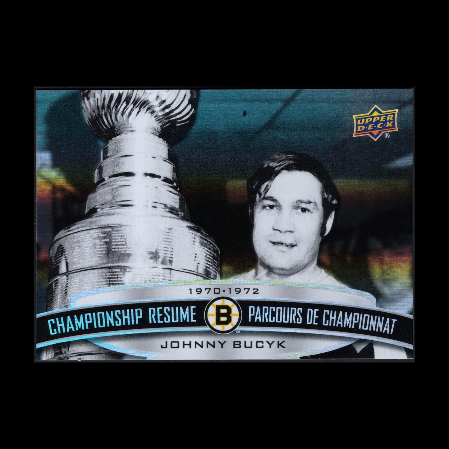 2023 UD Tim Hortons JOHNNY BUCYK #CR-4 Championship Resume - Boston Bruins