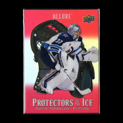 2024-25 UD Allure CONNOR HELLEBUYCK #PI-12 Protectors of the Ice Red