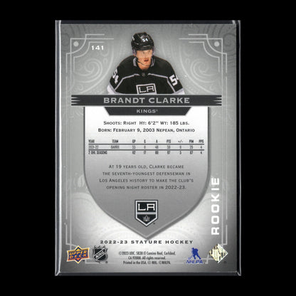 2022-23 Upper Deck Stature BRANDT CLARKE #141 RC /399 - Los Angeles Kings