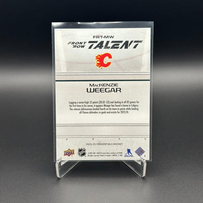 2024-25 UD Credentials MACKENZIE WEEGAR #FRT-MW Front Row Talent Calgary Flames